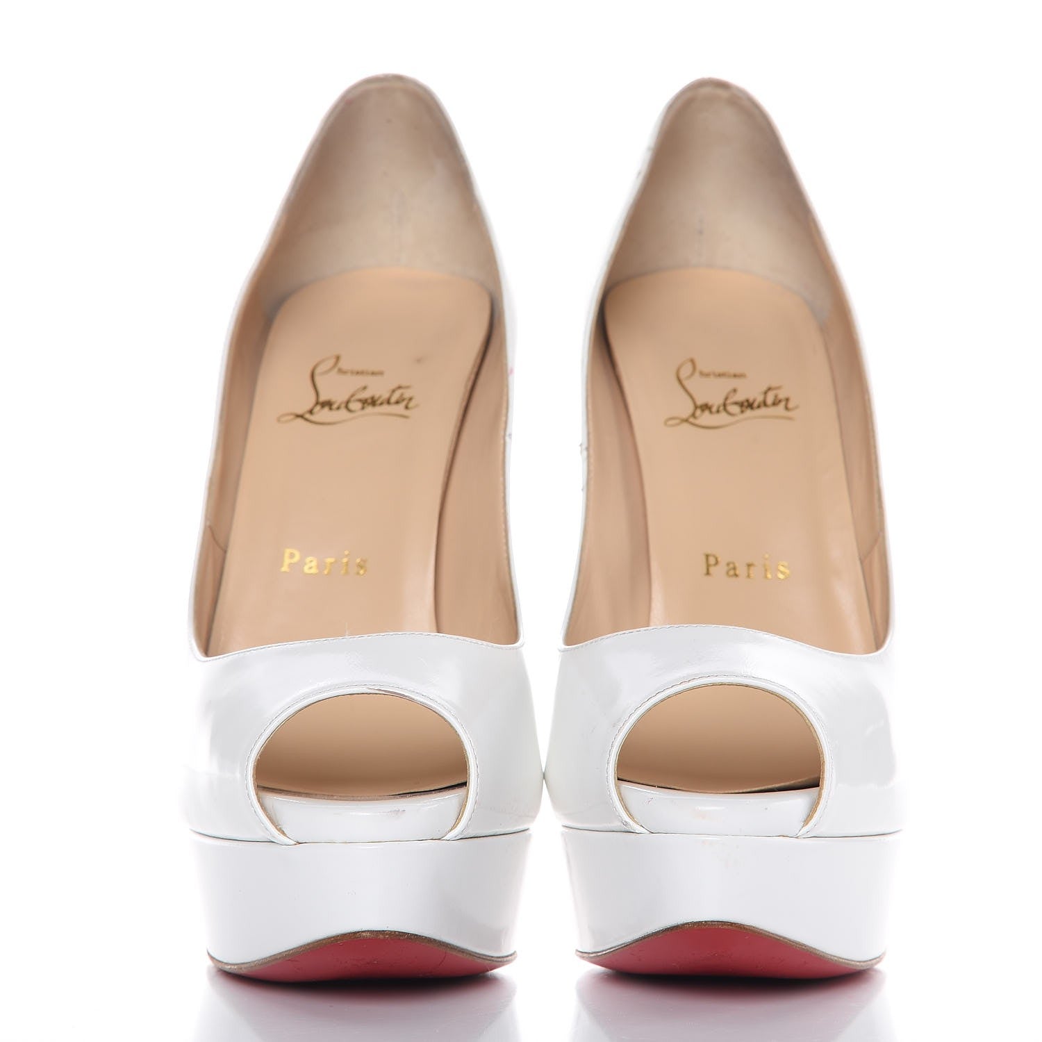 Christian Louboutin Jazz Calf Lady Peep 150 Pumps 39.5 White 2 of 18