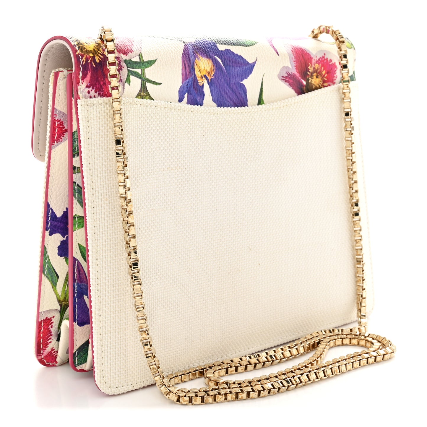 Canvas Calfskin Thalia Crossbody Bag White Multicolor