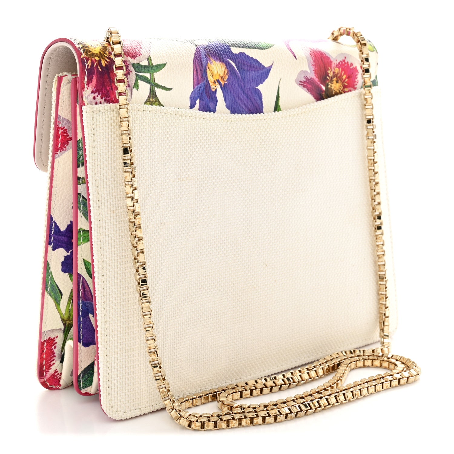 Salvatore Ferragamo Canvas Calfskin Thalia Crossbody Bag White Multicolor 3 of 12