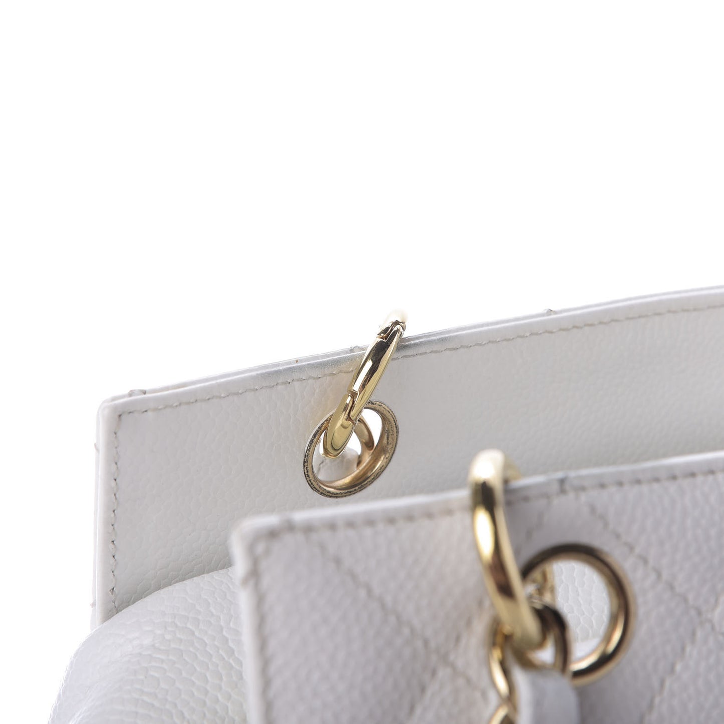 Caviar Quilted Petit Timeless Tote PTT White