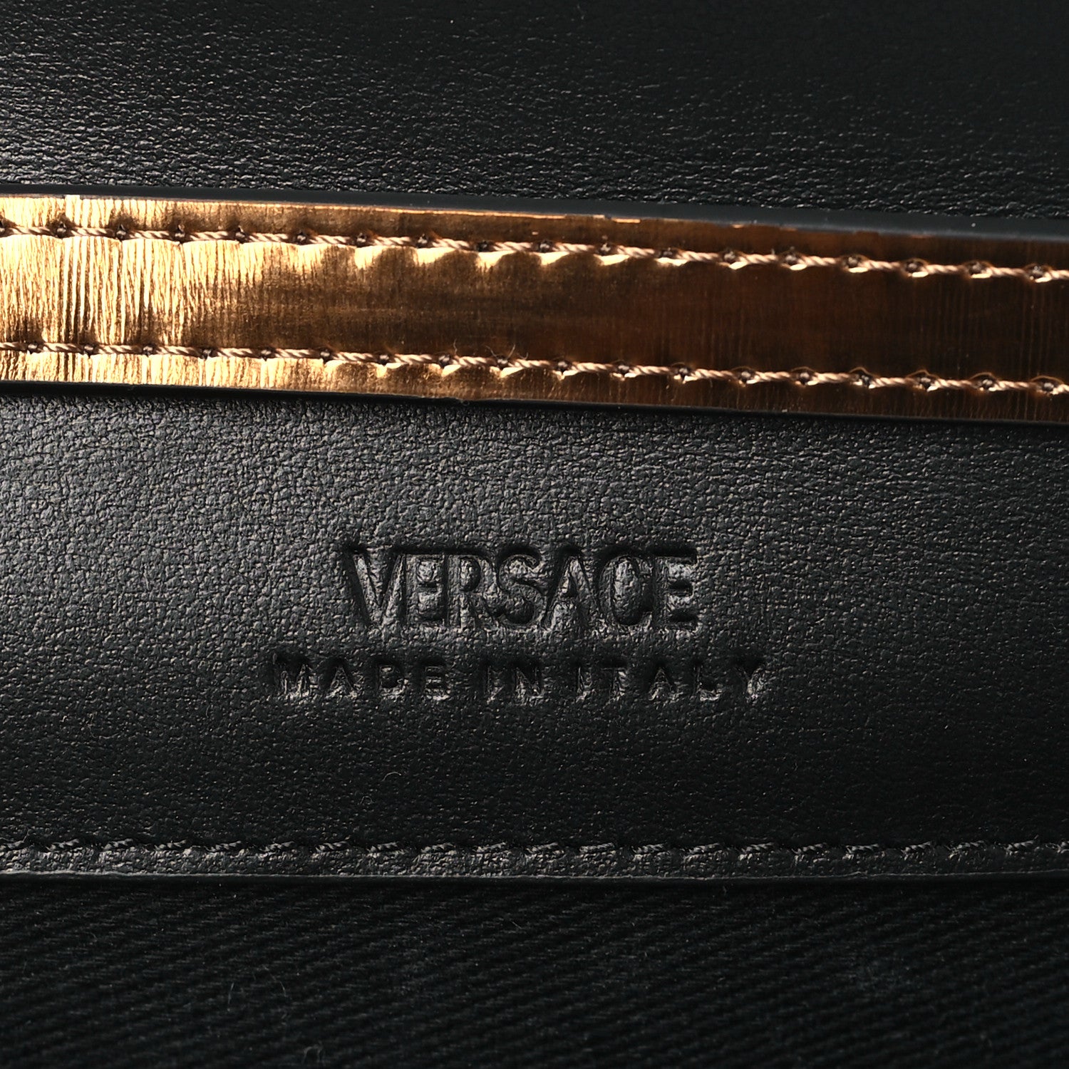 Versace Metallic Laminated Calfskin Mini Medusa Crossbody Bag Tan 6 of 8