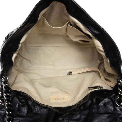Chanel Glazed Goatskin Double Stitch Maxi Flap Black 5 of 10