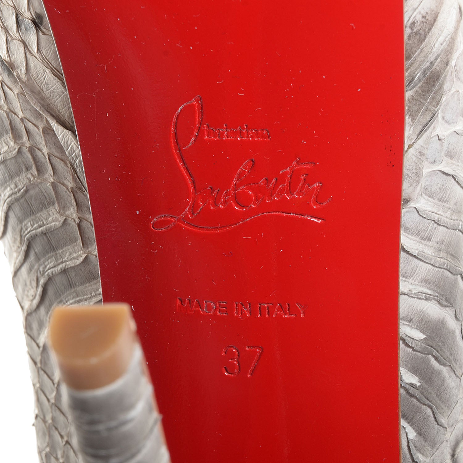 Christian Louboutin Watersnake Banane 140 Pumps 37 Roccia 6 of 7