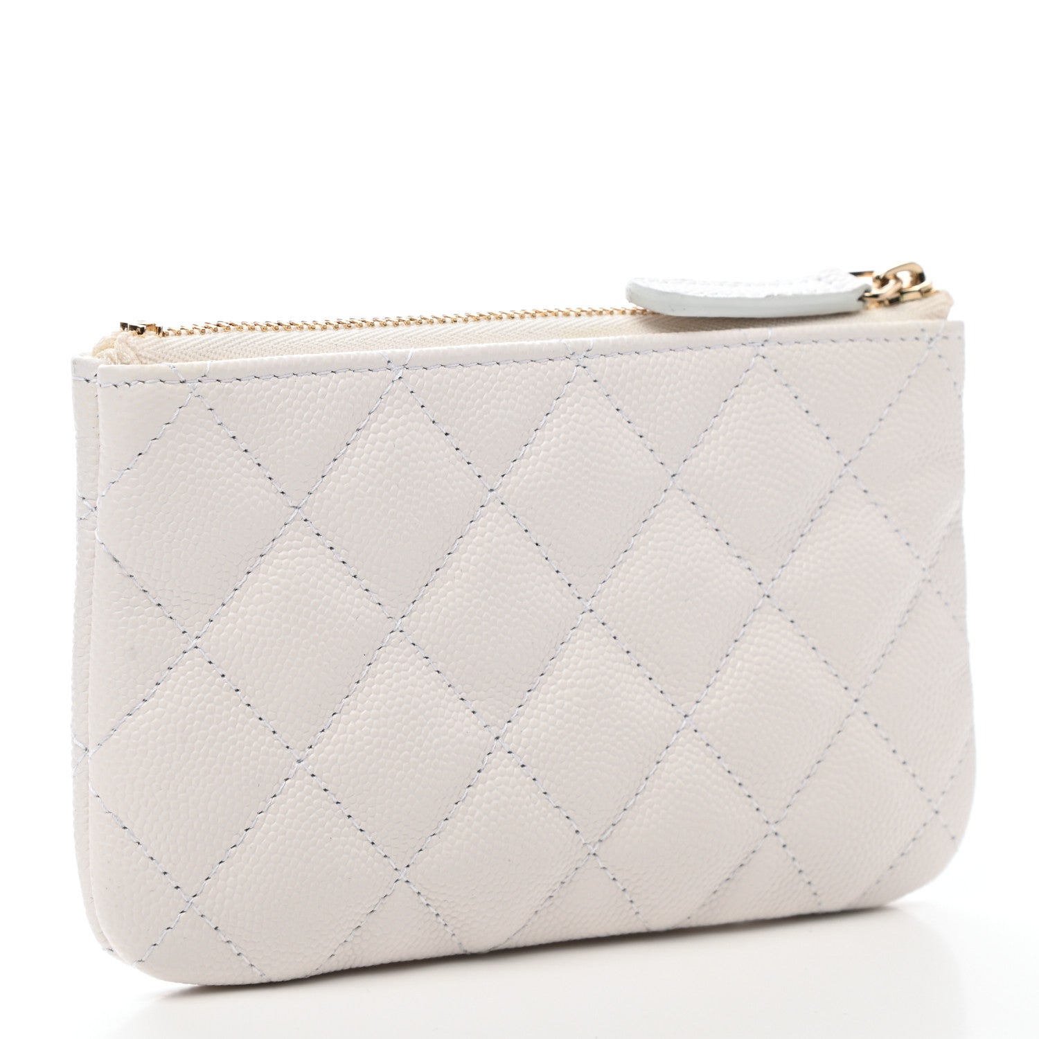 Chanel Caviar Quilted Small Cosmetic Case White 3 of 8
