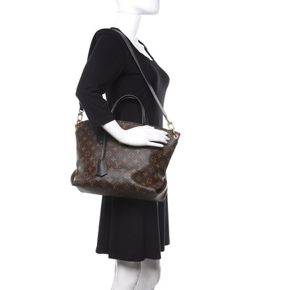 Louis Vuitton Monogram Flower Zipped Tote MM Black 2 of 9