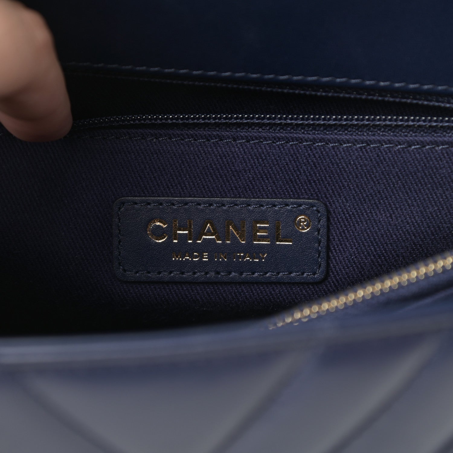 Chanel Aged Calfskin Chevron Quilted Small Coco Handle Flap Navy 6 of 11