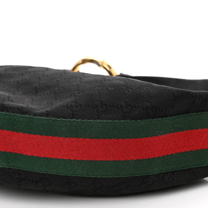 Gucci Monogram Web Bamboo Ring Hobo Black 10 of 14