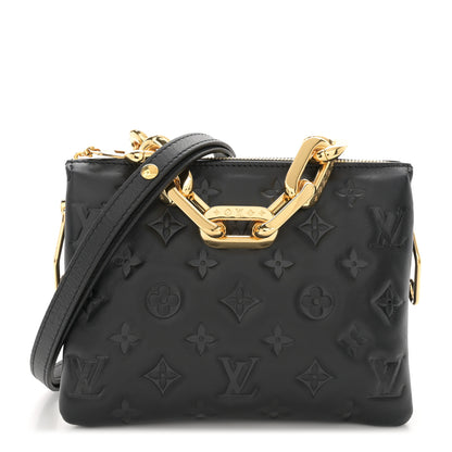 Louis Vuitton Lambskin Embossed Monogram Coussin BB Black 1 of 9