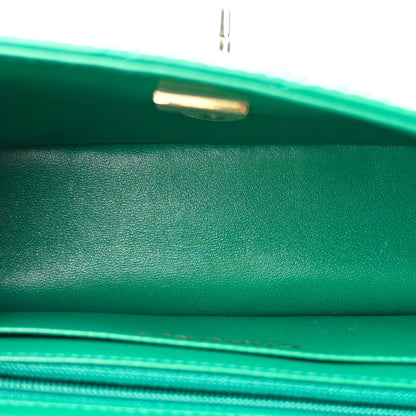 Chanel Lambskin Quilted Mini Top Handle Rectangular Flap Green 8 of 11