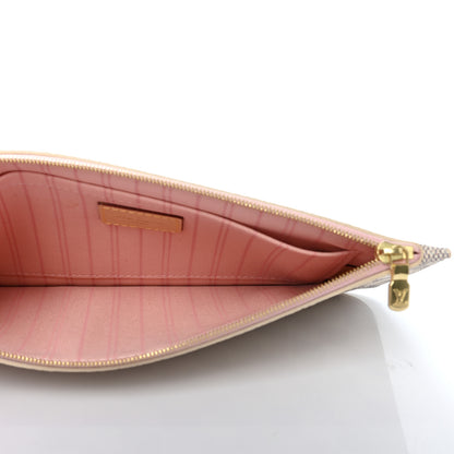 Louis Vuitton Damier Azur Neverfull MM GM Pochette Rose Ballerine 5 of 7