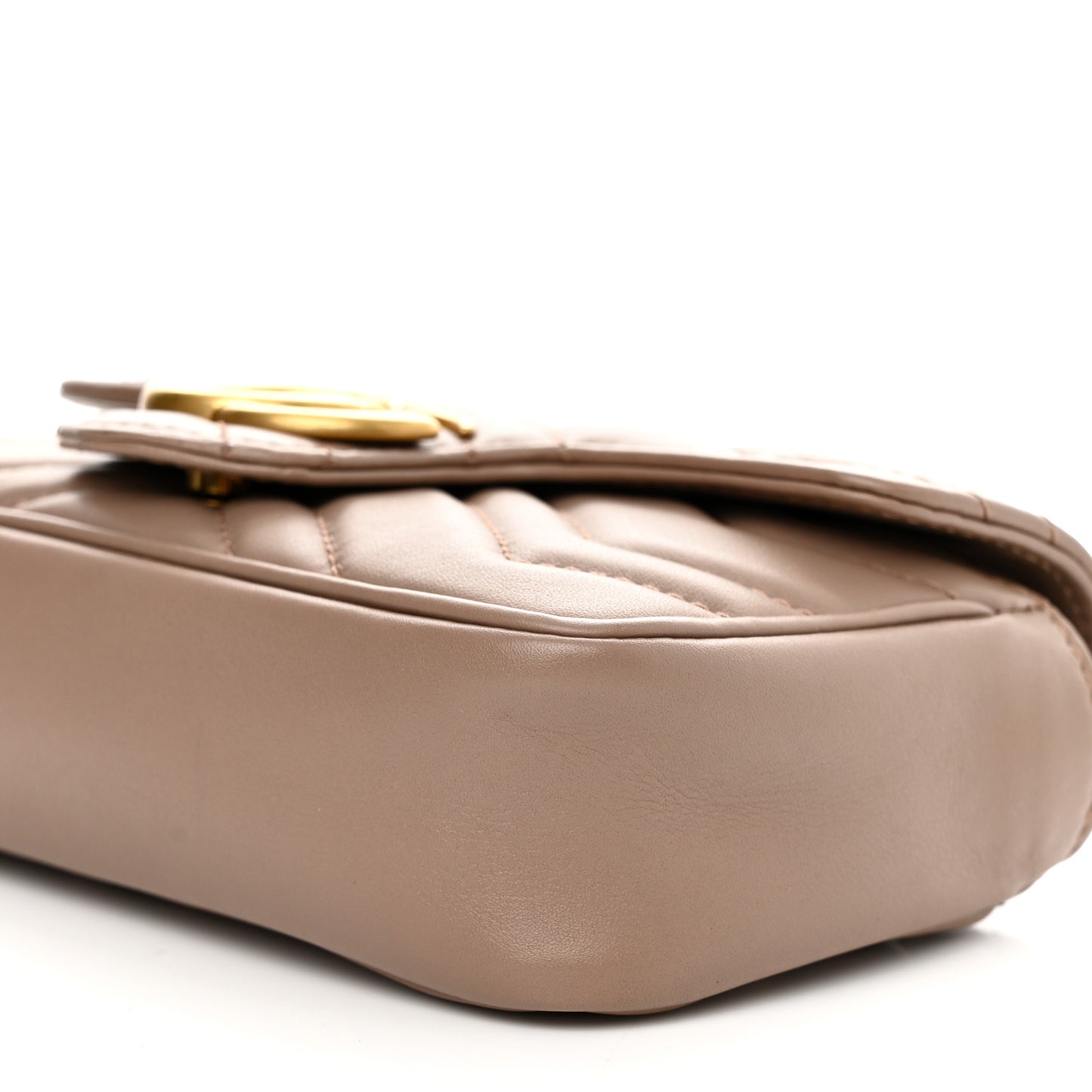 Calfskin Matelasse Super Mini GG Marmont Shoulder Bag Porcelain Rose