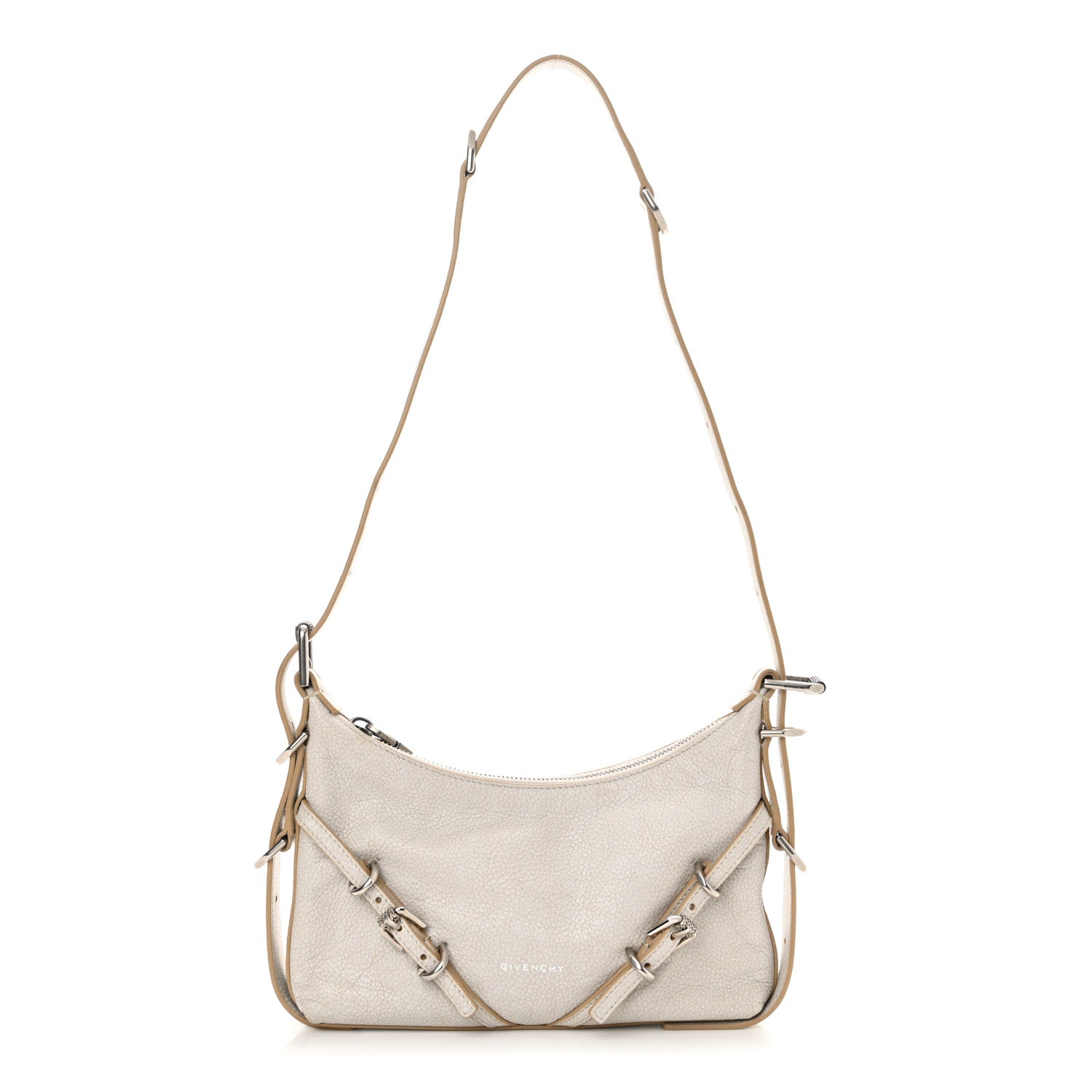 Givenchy Tumbled Calfskin Mini Voyou Bag Ivory 1 of 11