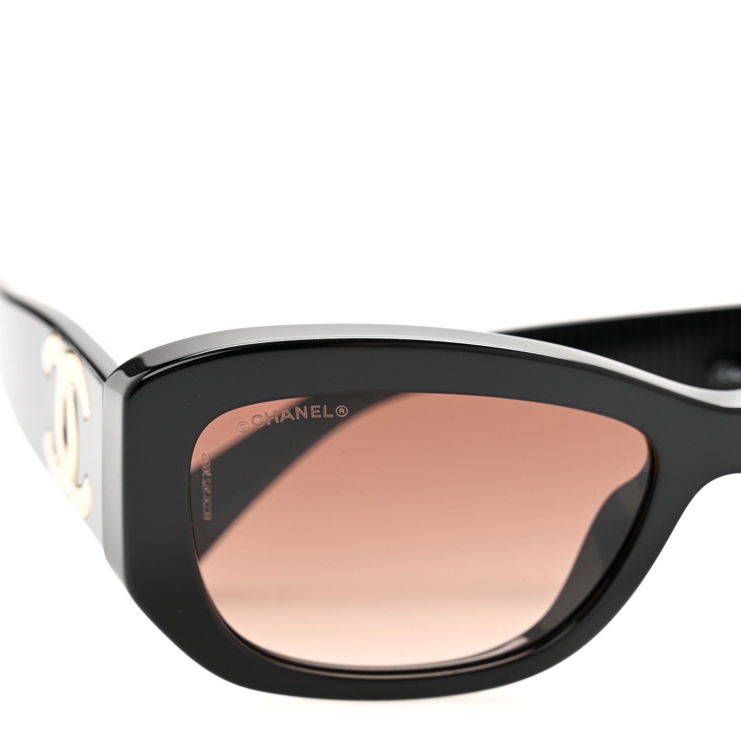 Chanel Acetate Rectangle Sunglasses 5493 Black Brown 7 of 9