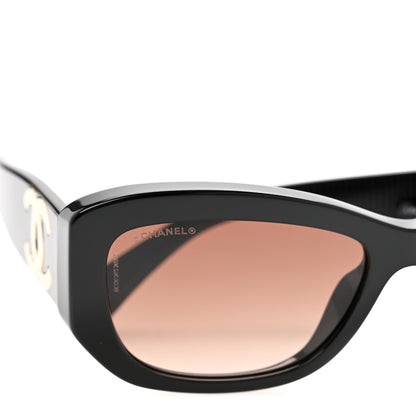 Chanel Acetate Rectangle Sunglasses 5493 Black Brown 7 of 9