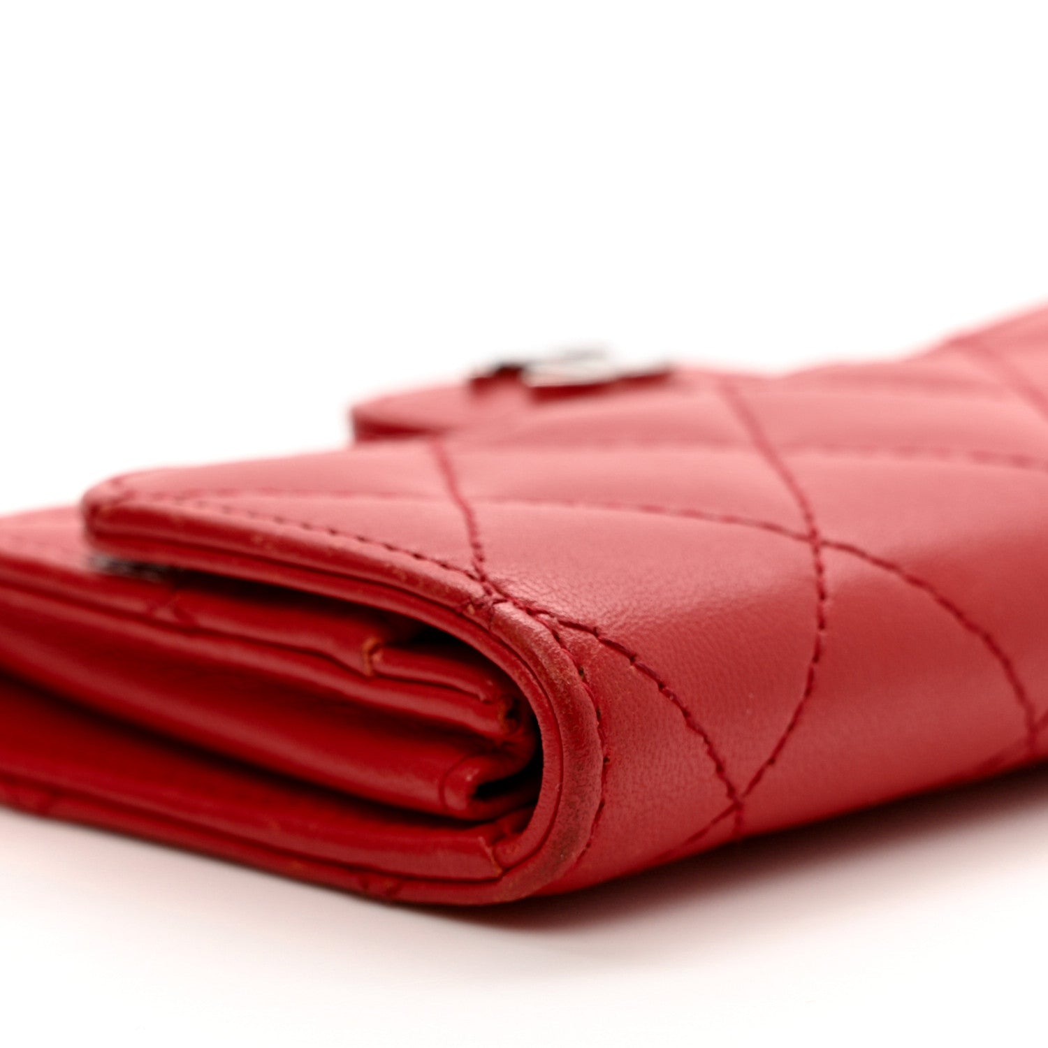 Chanel Lambskin Quilted Flap Card Holder Red 9 of 10
