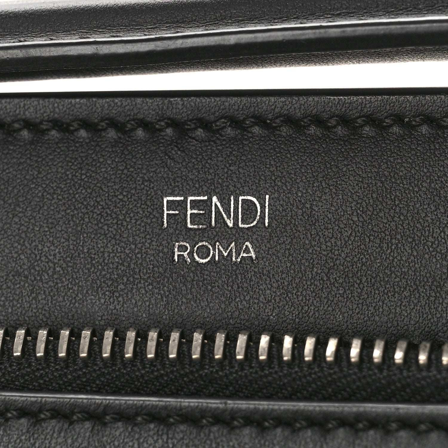 Fendi Vitello Baltico Shiny Nappa Lace Up DotCom Satchel Black 8 of 10