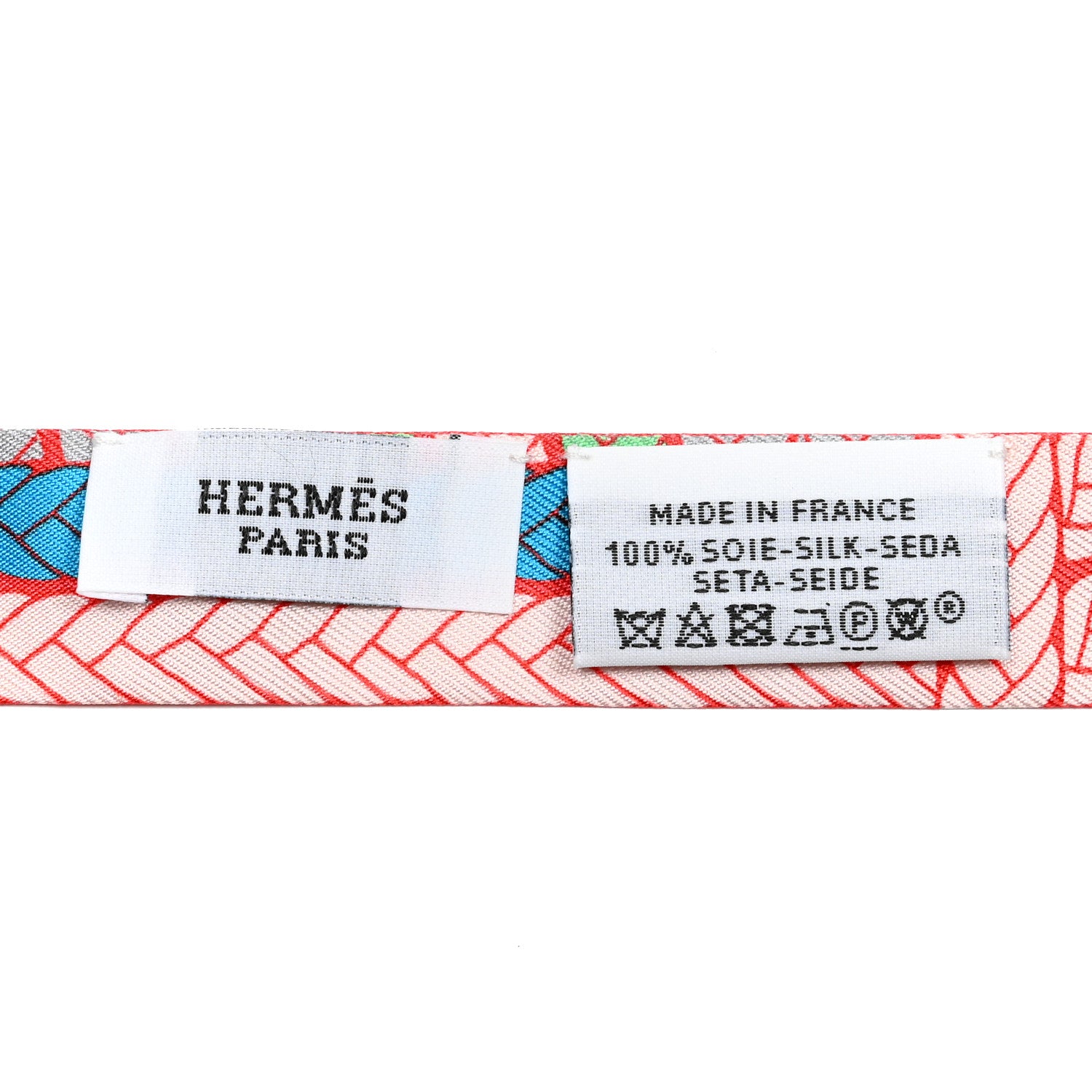 Hermes Silk Tresses H Doll Twilly Bleu Vif Grenadine Saumon 3 of 3