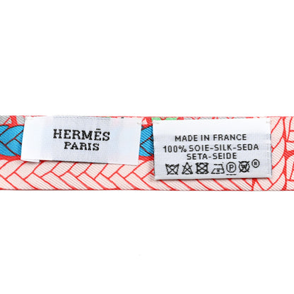 Hermes Silk Tresses H Doll Twilly Bleu Vif Grenadine Saumon 3 of 3