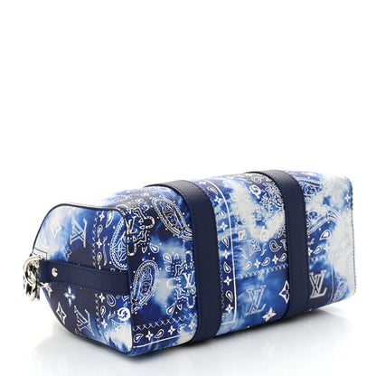 Louis Vuitton Cowhide Monogram Bandana City Keepall Blue 4 of 9