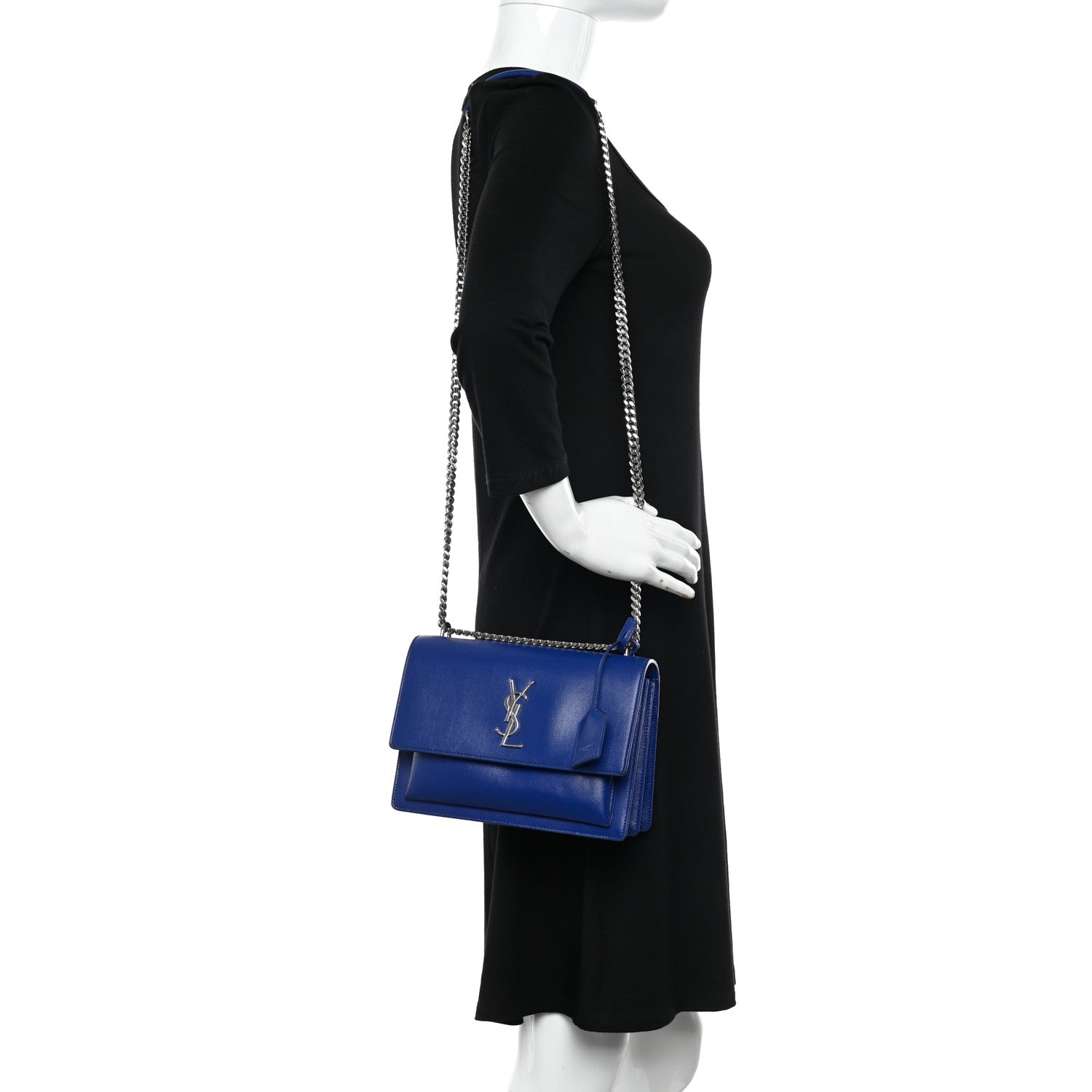 Saint Laurent Calfskin Medium Monogram Sunset Royal Blue 2 of 15