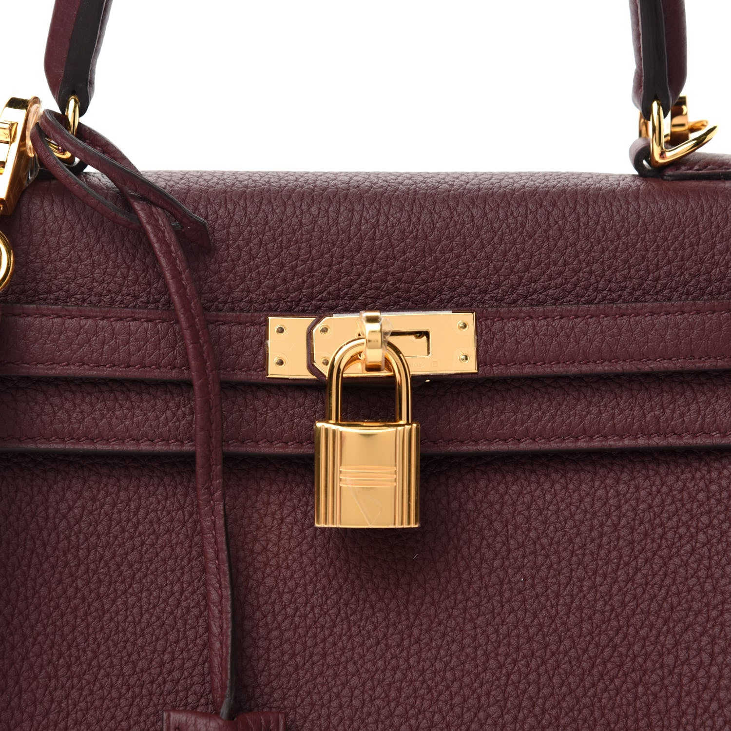 Hermes Togo Kelly Retourne 25 Bordeaux 10 of 11