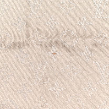 Louis Vuitton Silk Wool Monogram Shawl Greige 3 of 5
