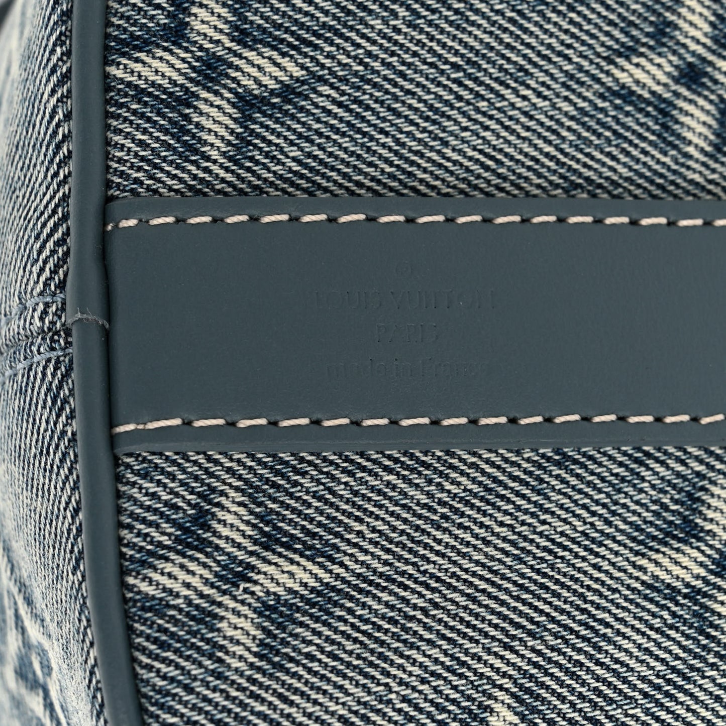 Monogram Washed Denim Keepall Bandouliere 25
