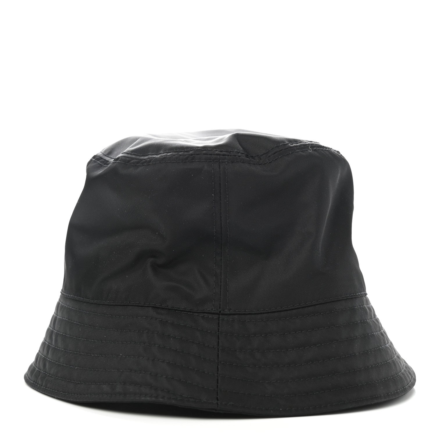 Prada Re-Nylon Metal Triangle Logo Mens Bucket Hat L Black 6 of 8