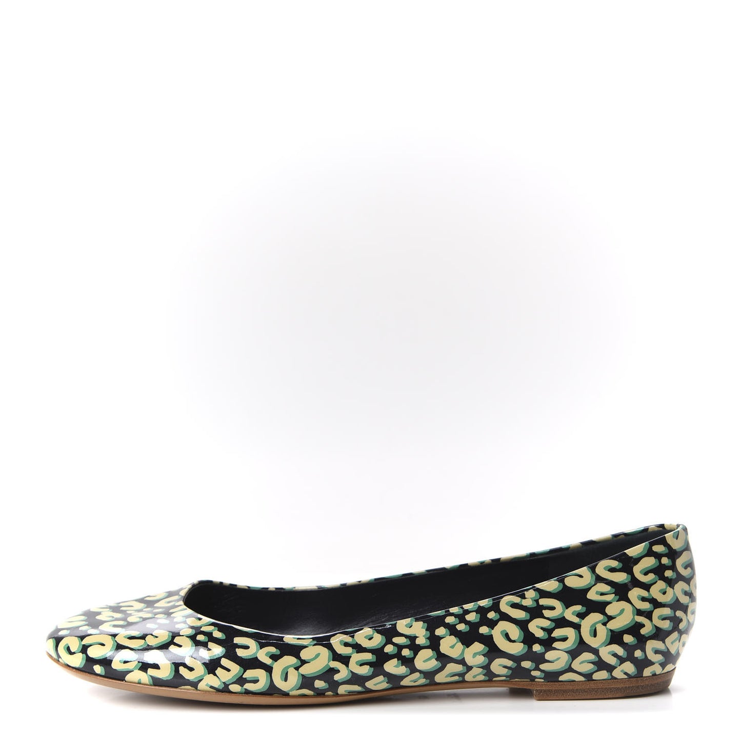 Patent Leopard Ballet Flats 40 Blue Infini