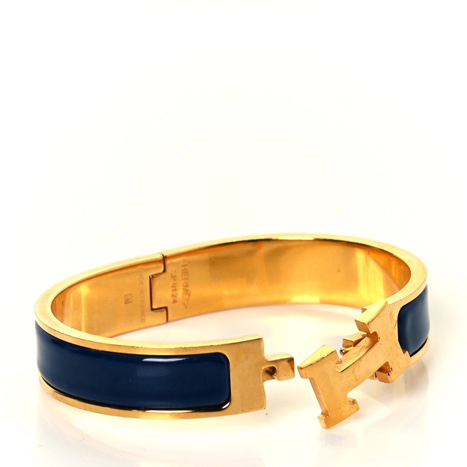 Hermes Enamel Narrow Clic Clac H Bracelet GM Bleu Biarritz 8 of 8