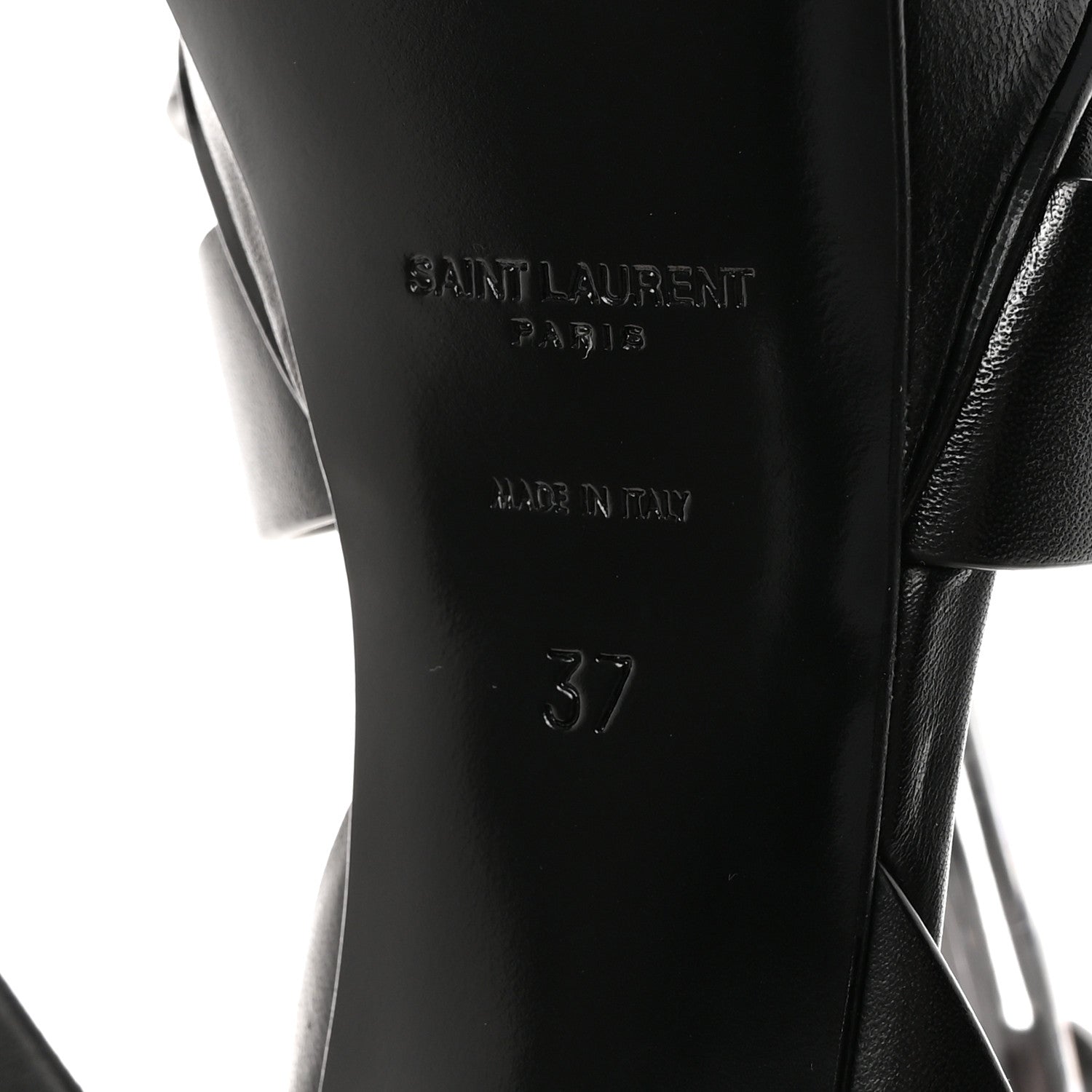 Saint Laurent Calfskin Tribute 105 Platform Sandals 37 Black 7 of 10