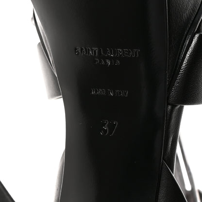 Saint Laurent Calfskin Tribute 105 Platform Sandals 37 Black 7 of 10