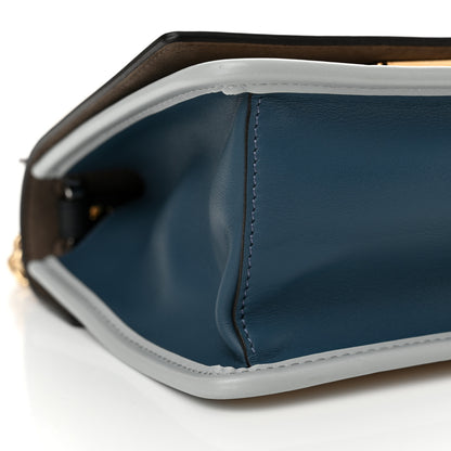 Fendi Vitello Century Opaco F is Fendi Small Kan I Shoulder Bag Blue Beige 9 of 12