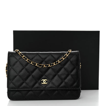 Chanel Caviar Quilted Wallet on Chain WOC Black 2 of 12