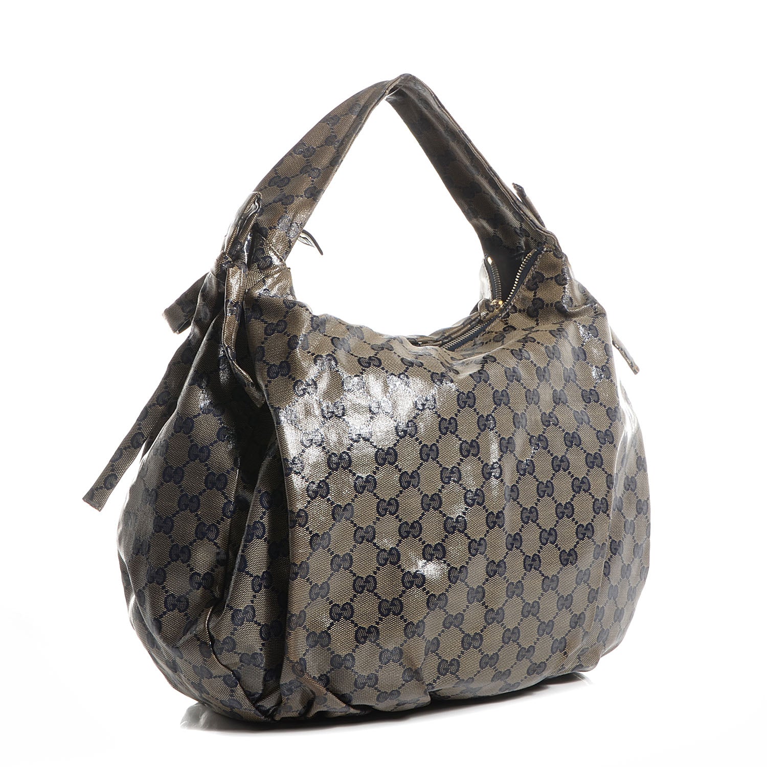 Gucci Crystal Monogram Medium Hysteria Hobo Navy Blue 3 of 7
