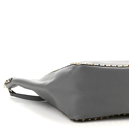Valentino Garavani Grained Calfskin Medium Rockstud Reversible Tote Dark Rose Grey 12 of 22