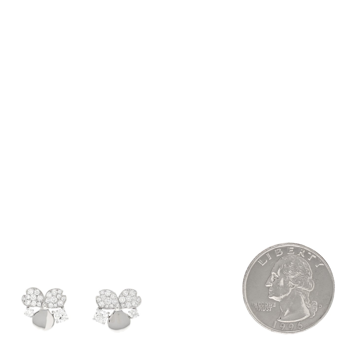 Platinum Diamond Paper Flowers Cluster Earrings