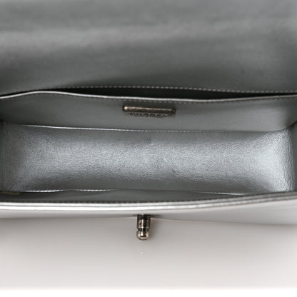 Chanel Metallic Lambskin Embellished Medium Boy Flap Silver 5 of 11