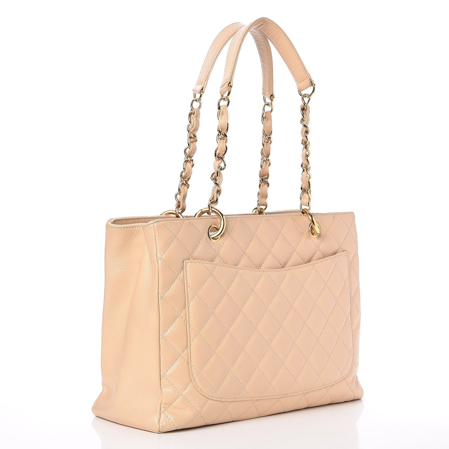 Caviar Quilted Grand Shopping Tote GST Beige Clair