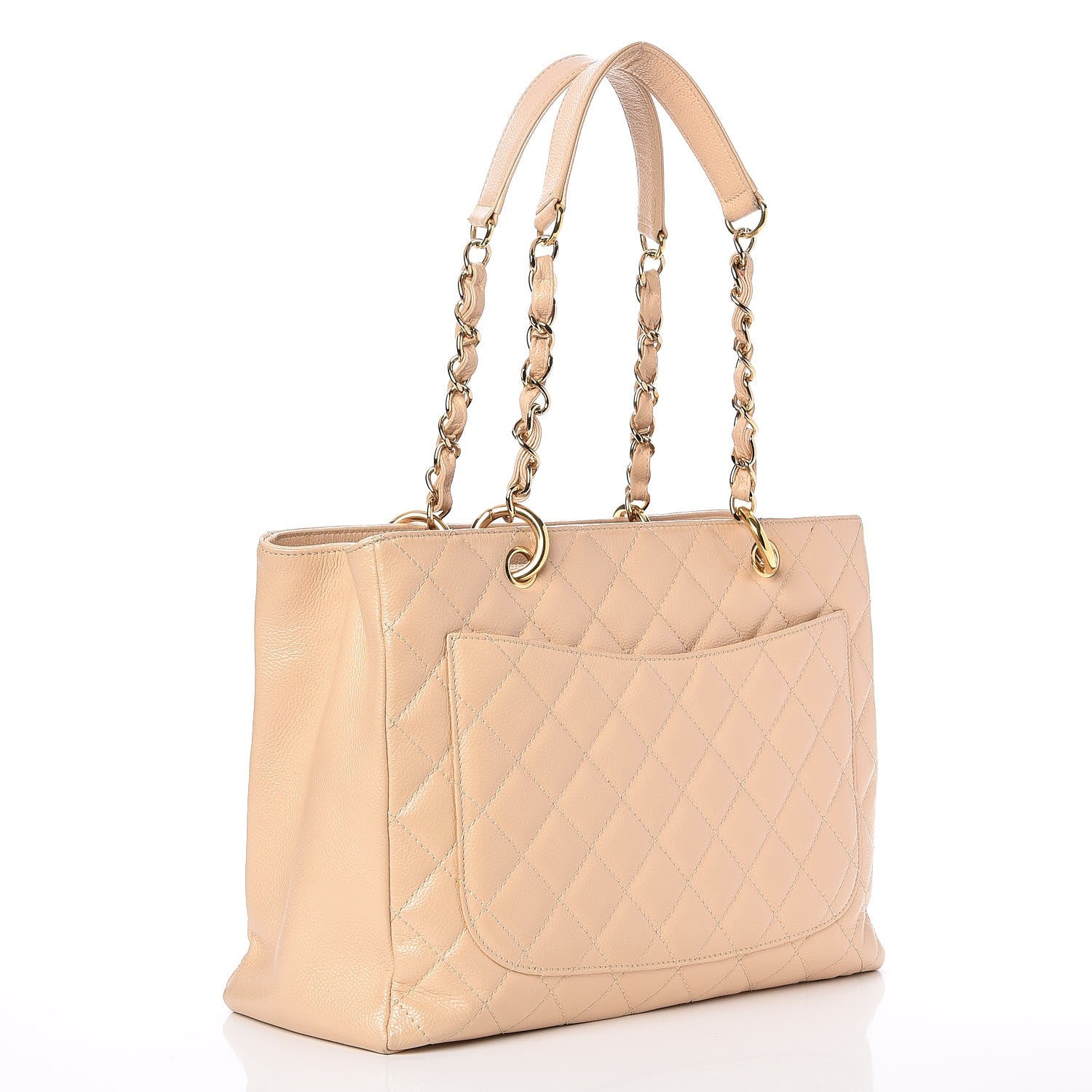 Chanel Caviar Quilted Grand Shopping Tote GST Beige Clair 3 of 11