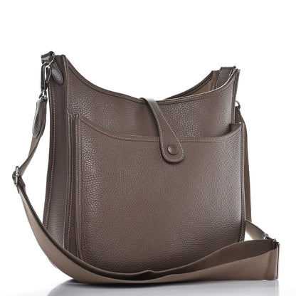Hermes Taurillon Clemence Evelyne III PM Etoupe 3 of 18