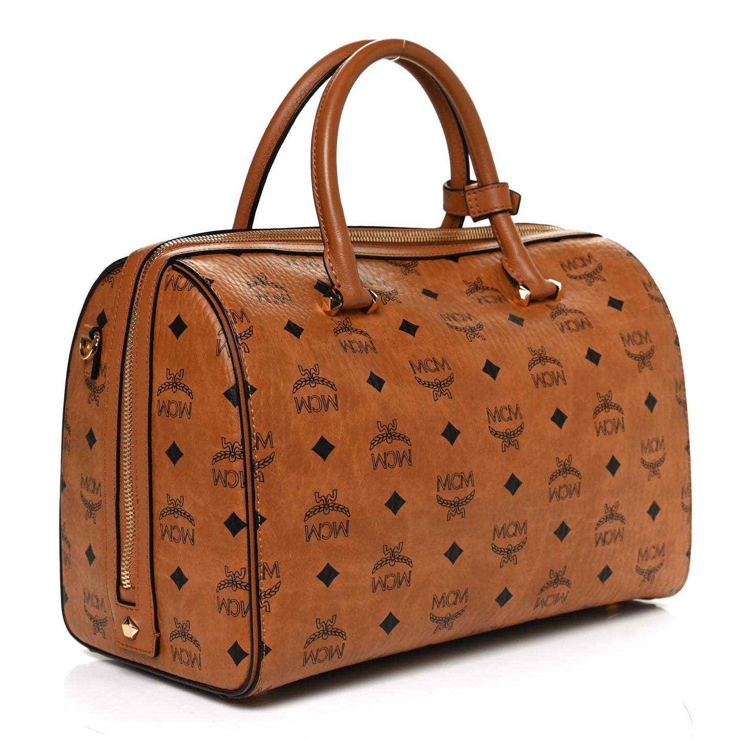Visetos Medium Boston Bag Cognac