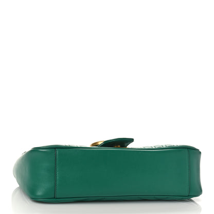 Gucci Calfskin Matelasse Small GG Marmont Shoulder Bag Emerald Green 4 of 9