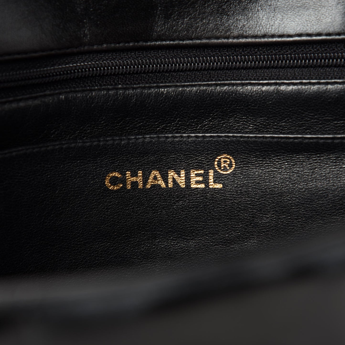 Patent Vertical Quilted Jumbo Single Flap Black