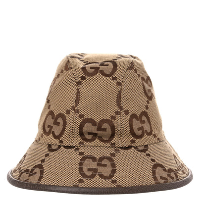Gucci Monogram Jumbo GG Bucket Hat S Camel Ebony New Acero 6 of 9