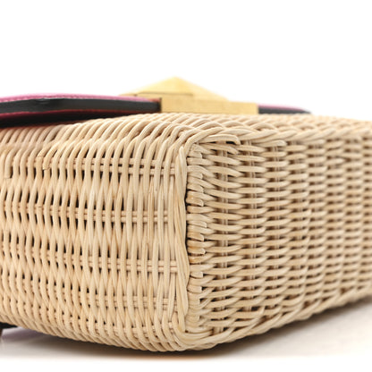 Jimmy Choo Wicker Calfskin Diamond Top Handle Bag Natural Pink 9 of 10
