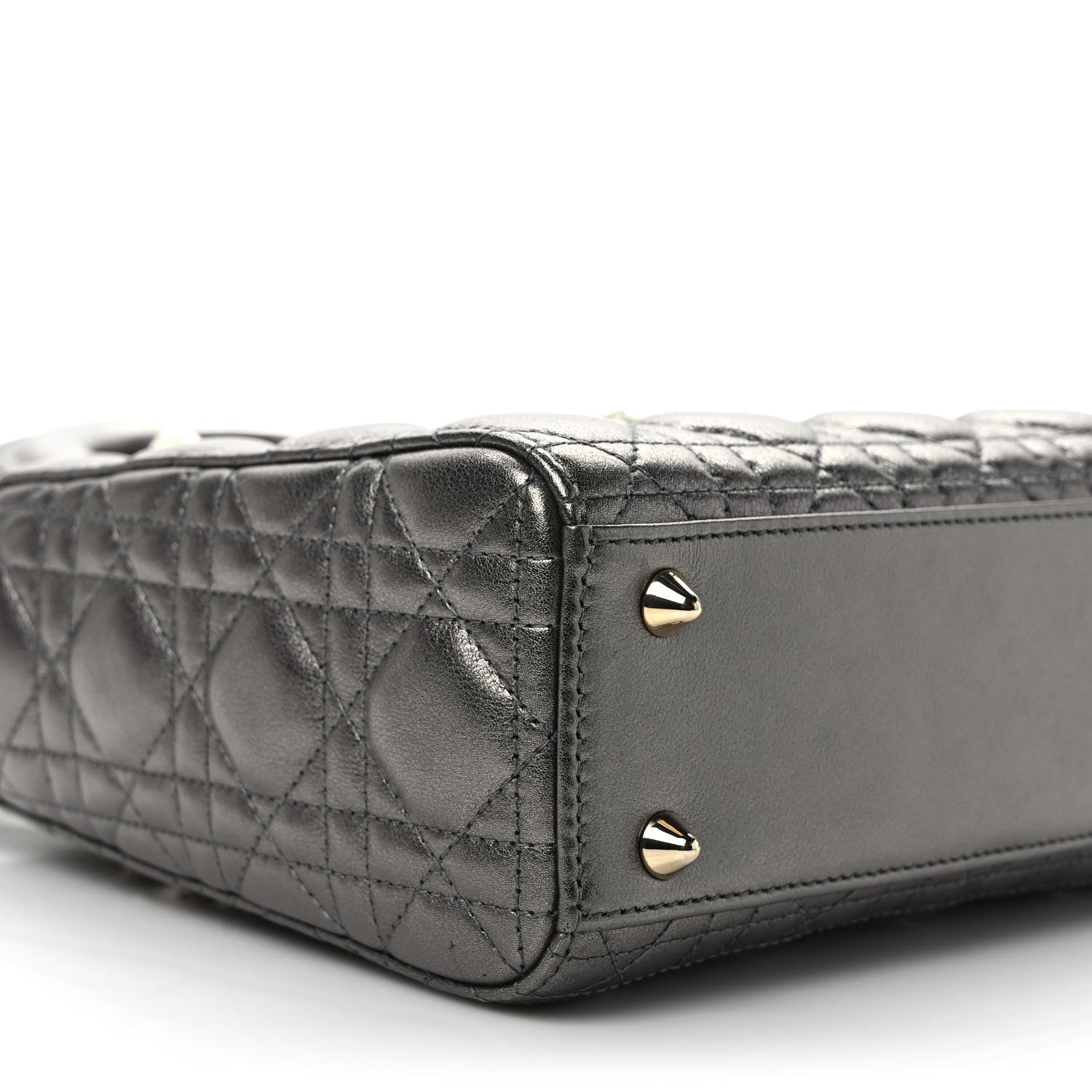 Christian Dior Lambskin Cannage Small My ABCDior Lady Dior Metallic Grey 7 of 9