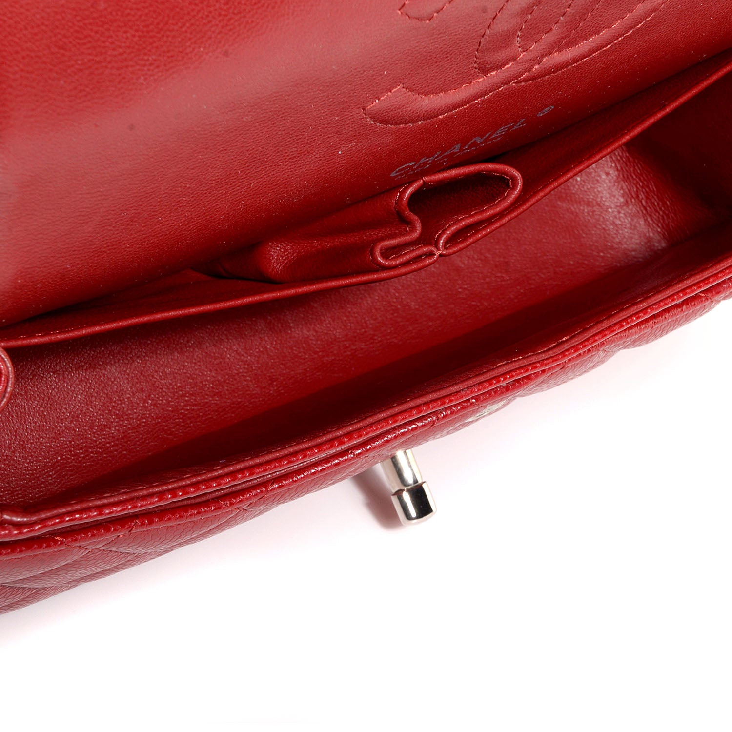 Chanel Caviar Medium Double Flap Dark Red 5 of 10