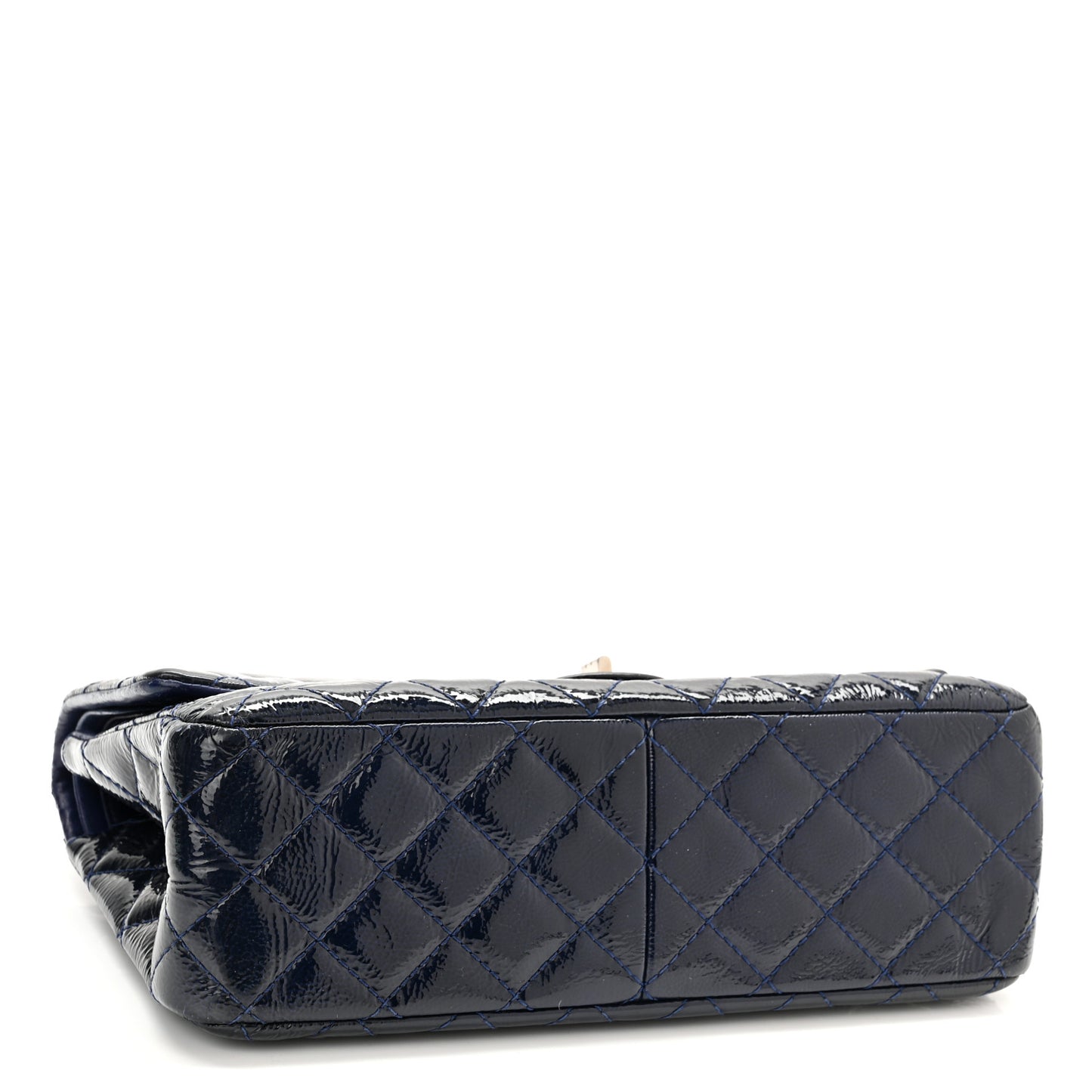 Distressed Patent Quilted 2.55 Reissue 226 Flap Navy