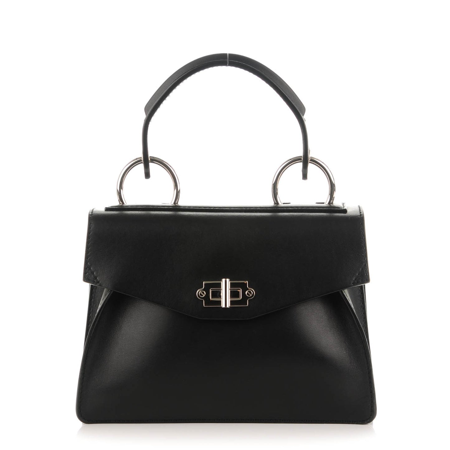 Calfskin Small Hava Top Handle Bag Black